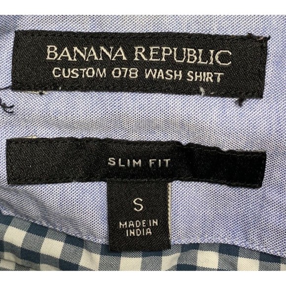 Banana Republic Button Down Shirt Mens Size Small Slim Fit Teal Long Sleeve 2015 - Picture 3 of 16